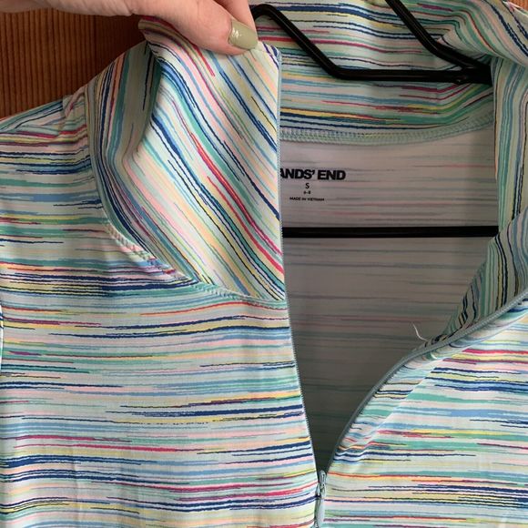 LANDS' END Swim Suit Coverup Swim Dress Womens Small (6-8) Dress Stripes - Picture 7 of 13